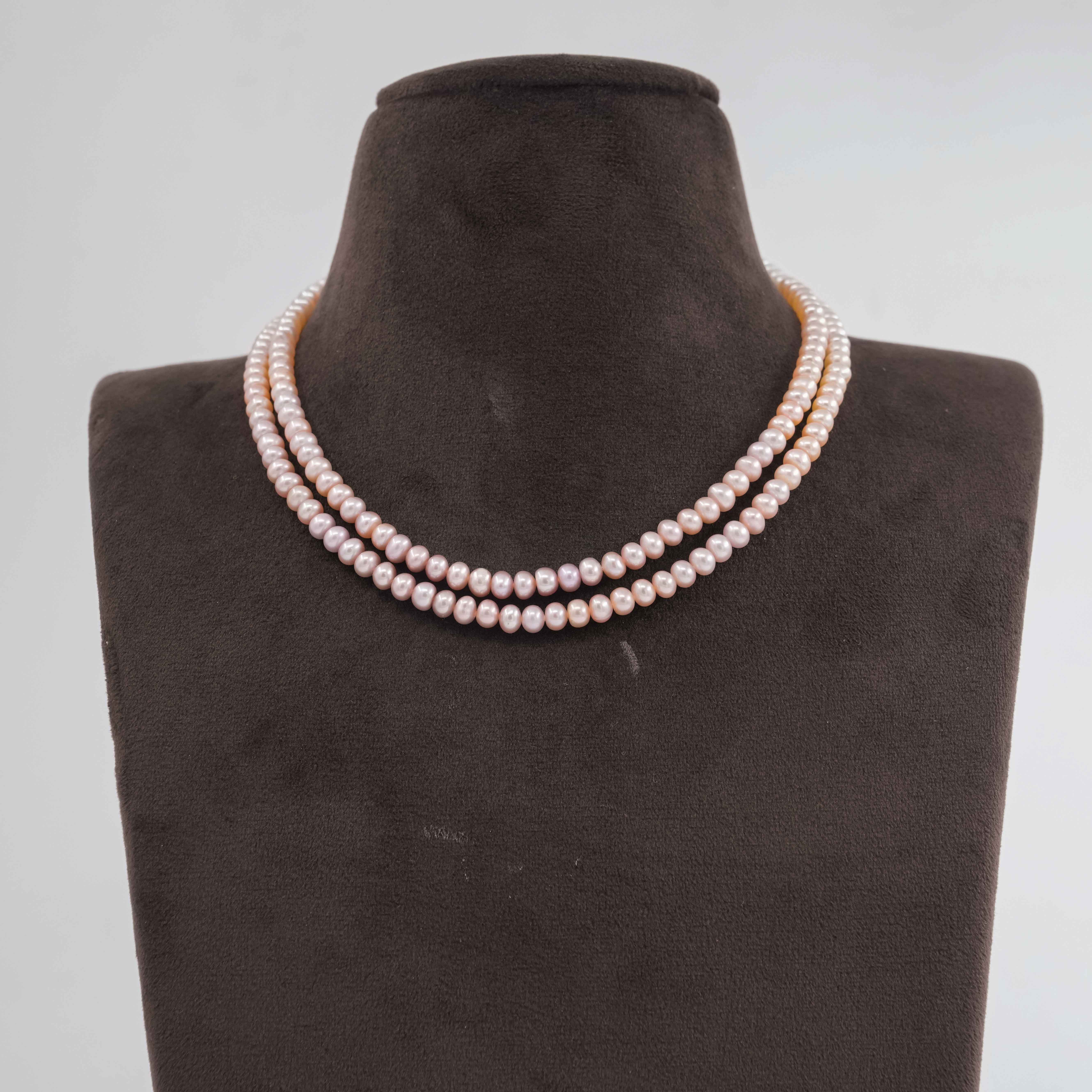 Shaded Double Layer Pearl Necklace